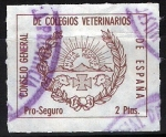 Stamps Spain -  Pro-seguro Consejo General de Colegios Veterinarios (cruz más pequeña)