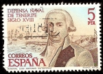 Sellos de Europa - Espa�a -  Defensa Naval de Tenerife, siglo XVIII - Antonio Gutiérrez