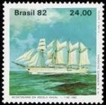 Sellos de America - Brasil -  Bicentenário Escola Naval - almirante saldanha