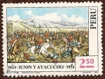 Stamps Peru -  Sesquicentenario de las Batallas de Junin y Ayacucho 1824 - 1974