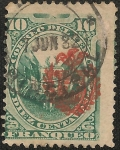 Sellos de America - Per -  Escudo Peruano sobrecargado con escudo Chileno