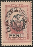 Stamps : America : Peru :  Sol del Perú sobrecargado con escudo Chileno