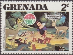 Stamps : America : Grenada :  Grenada 1980 Scott 1023 Sello Nuevo Disney Blancanieves y los 7 Enanitos 2c
