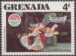 Stamps : America : Grenada :  Grenada 1980 Scott 1025 Sello Nuevo Disney Blancanieves y los 7 Enanitos 4c