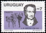 Sellos del Mundo : America : Uruguay : J.W. Goethe (1749-1832)