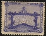 Stamps Uruguay -  Un cerro, el sol, un arco de troncos florecidos y un nido de barro con su laborioso constructor el h