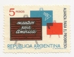Sellos de America - Argentina -  Maestros de América