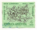 Sellos de America - Argentina -  Combate de San Lorenzo