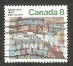 Stamps : America : Canada :  navidad, los patinadores pintura de henri masson