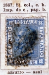 Stamps : Europe : Italy :  Vittorio Emanuele II Ed  1867
