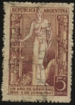 Stamps Argentina -  Conmemorativo del primer año de gobierno de la primer presidencia del General Perón en Argentina.