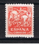 Stamps Spain -  Edifil  993  Pro Tuberculosis  Cruz de Lorena en Carmín.