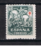Stamps Europe - Spain -  Edifil  994  Pro Tuberculosis  Cruz de Lorena en Carmín.