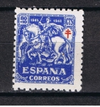 Stamps Spain -  Edifil  996  Pro Tuberculosis  Cruz de Lorena en Carmín.