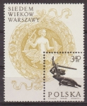 Sellos de Europa - Polonia -  Polonia 1965 Scott 1342 Sello Nuevo Mujer con Espada de Heroes Sirena 700 Aniversario de Varsovia