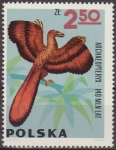 Sellos de Europa - Polonia -  Polonia 1966 Scott 1400 Sello Nuevo Fauna Dinosaurios Vertebrados Prehistoricos Archaeopteryx Polska