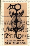 Stamps New Zealand -  Maori Rock  Drawing