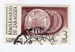 Stamps Spain -  Bimilenario de Zaragoza. Moneda de Cesar Augusta