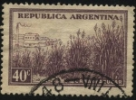 Stamps Argentina -  Riquezas Nacionales. Plantaciones de caña de azúcar. Ingenio azucarero.
