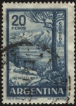 Sellos de America - Argentina -  Serie Próceres, riquezas y motivos nacionales. Paisaje del Lago Nahuel Huapí  en la Patagonia de Arg