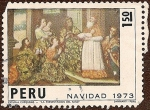 Stamps : America : Peru :  Escuela Cuzqueña "La Presentación del Niño" - Navidad 1973