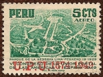 Sellos de America - Per -  Parque de la Reserva - Lima (19 Febrero 1929)