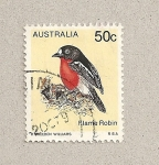 Stamps Australia -  Zorzal pechirojo