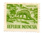 Stamps : Asia : Indonesia :  --TRENGGILING -FLORA Y FAUNA