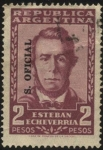 Stamps Argentina -  Sellos del Servicio Oficial de la Presidencia de la Nación Argentina. Esteban Echeverría, escritor y