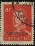 Stamps Argentina -  Sellos del Servicio Oficial. Libertador General San Martín. Sobreimpreso SERVICIO OFICIAL.