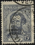 Stamps America - Argentina -  Martín Guemes. Destacado militar en la guerra de la Independencia Argentina. Sobreimpreso Servicio O