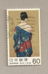 Stamps Japan -  Mujer con vestido tradicional