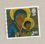 Sellos de Europa - Reino Unido -  Virgen y niño negros