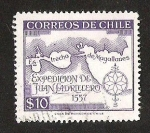 Stamps Chile -  EXPEDICION DE LADRILLERO A MAGALLANES - MAPA ANTIGUO