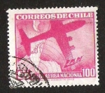 Stamps Chile -  LINEA AEREA NACIONAL - MAPA ANTARTICA