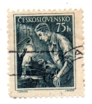 Stamps Czechoslovakia -  AGRICULTURA e INDUSTRIAS(Tornero)
