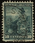 Stamps Argentina -  El sol naciente. La Libertad y el escudo Nacional Argentino. 1899 a 1903