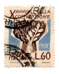 Stamps Italy -  10ºANIVERSARIO de la CONSTITUCION-1958