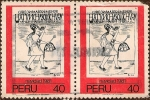 Stamps : America : Peru :  Mensajero Inca "Chasqui", de: Guaman Poma (1526-1613).