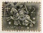 Sellos de Europa - Portugal -  Caballero 2esc.