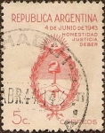 Stamps Argentina -  Escudo de Armas - 4 de junio de 1943 - Honestidad, Justicia y Deber.