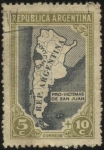 Stamps Argentina -  Emisión de beneficiencia Pro Víctimas del Terremoto de San Juan del 15 de enero de 1944 con epicentr