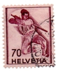Stamps Switzerland -  SERIE HISTORICA-1941-GUERRERO BLESSE,du Retours de Marignan