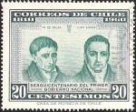 Sellos de America - Chile -  SESQUICENTENARIO DEL PRIMER GOBIERNO NACIONAL - M. DE SALAS - JUAN EGAÑA. 