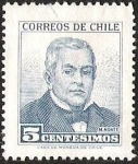 Sellos de America - Chile -  PROCERES - MANUEL MONTT.