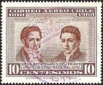 Stamps Chile -  SESQUICENTENARIO DEL PRIMER GOBIERNO NACIONAL - GASPAR MARIN - GREGORIO ARGOMEDO