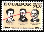 Stamps Ecuador -  CENTENARIO (Provincia de Tungurahua 1860-1960)