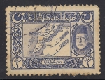 Stamps : Asia : Turkey :  Imperio Ottoman: Mapa de los Dardanelos y el sultán Mohammed V.