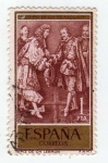 Stamps : Europe : Spain :  Paz de los Pirineos. Tapiz de Lebrun