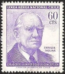 Stamps Chile -  RECTOR UNIVERSIDAD DE CONCEPCION - ENRIQUE MOLINA